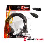 Wicked Wired 1.8m Standard Male IEC To Standard Female IEC Power Extension Cable