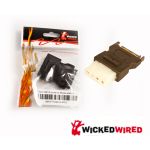 Wicked Wired Male 15Pin SATA To Female 4Pin Molex Power Plug Adapter