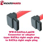 Connector or adapter type: SATA3 right angle plug to SATA3 right angle plug