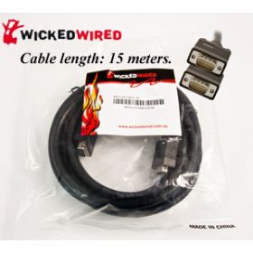 Wicked Wired 15m HD15 15Pin Male To HD15 15Pin Male VGA Video Cable