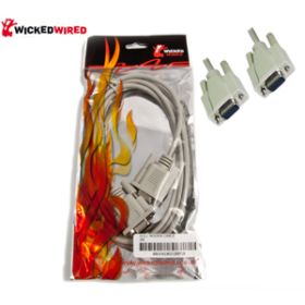 Wicked Wired 2m Female 9Pin D-Sub (DB9) To Female 9Pin D-Sub Null Modem Direct S