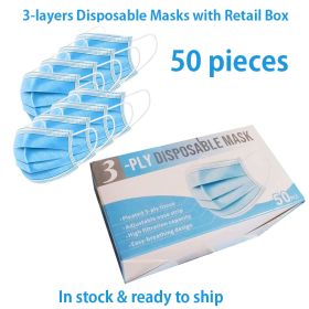 3-ply disposable face masks, complete with memory steel bar